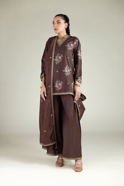 Embroidered | Cotton Net | Floral Threadwork Dupatta | GBP 25.00