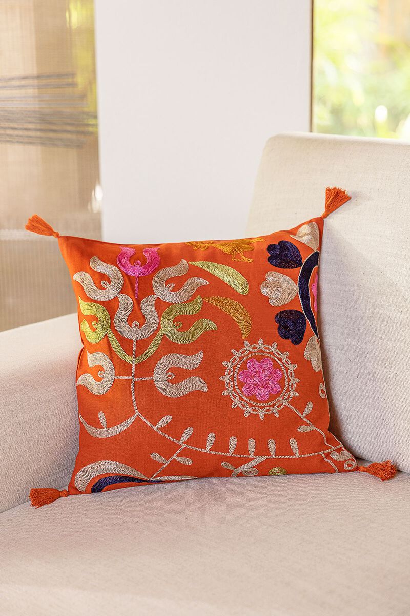 Cotton Duck | Embroidered | Cushion Cover | null