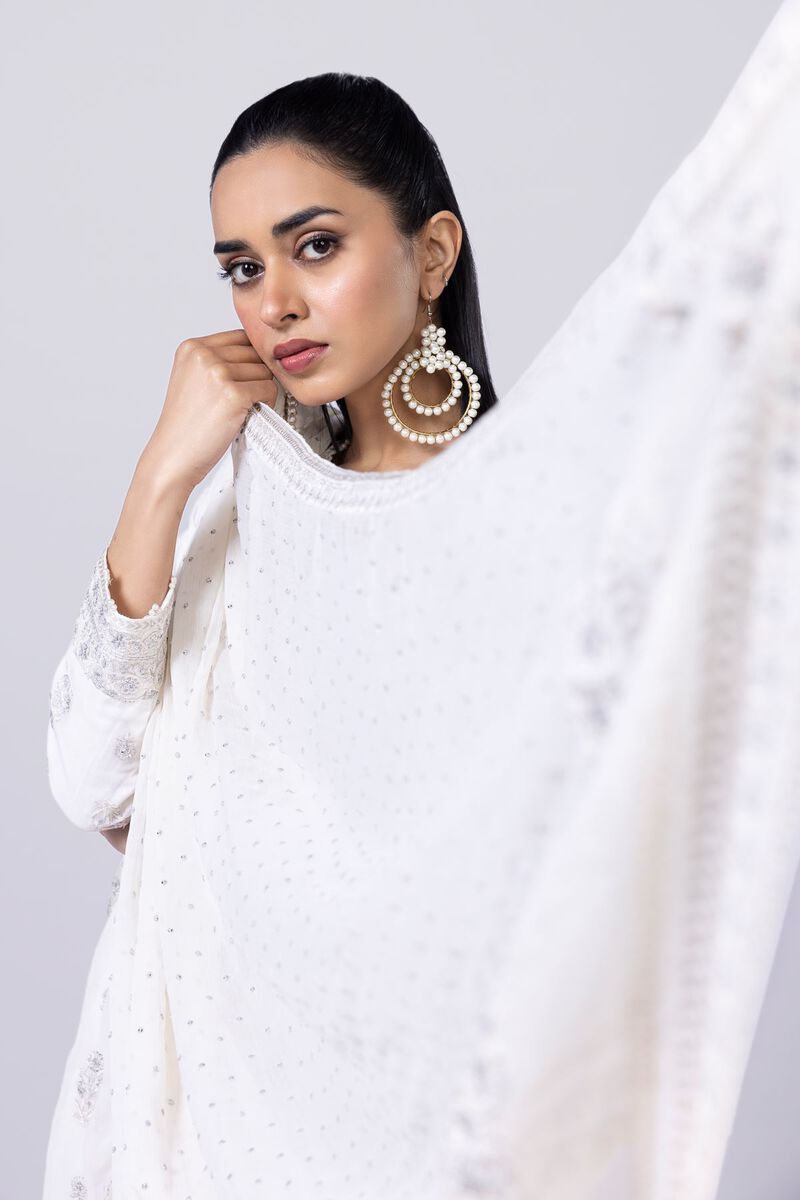 Embroidered | Polyester Crinkle Chiffon | Dupatta | null