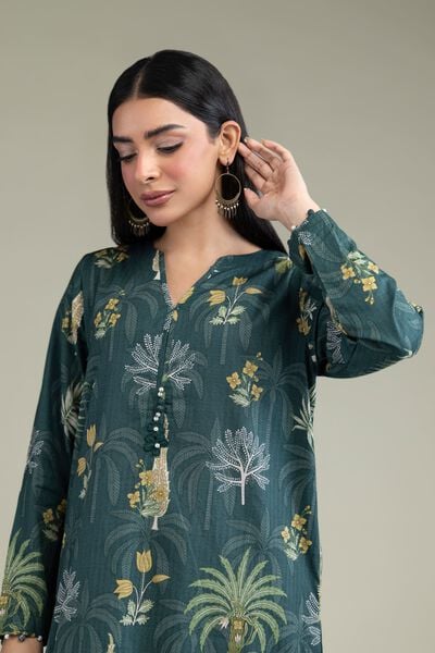 Printed | Cotton Dobby | Floral V-Neck Kurta | GBP 20.00