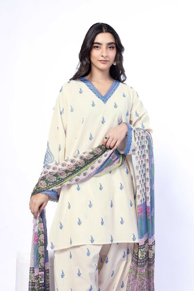 Embroidered | Cotton Dobby | Fabrics 3 Piece | GBP 40.00