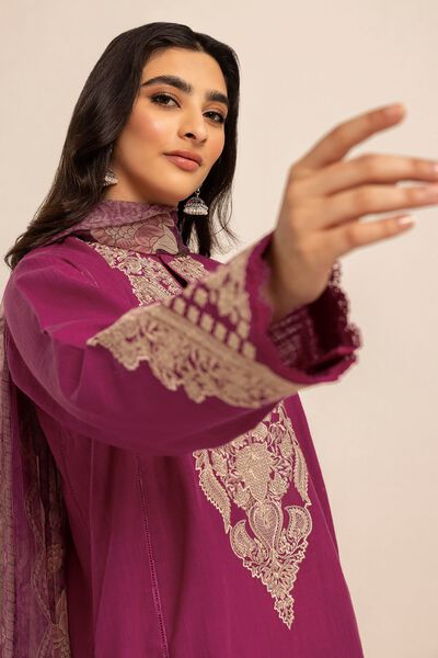 Fabrics 2 Piece | Top Dupatta, PURPLE, hi-res