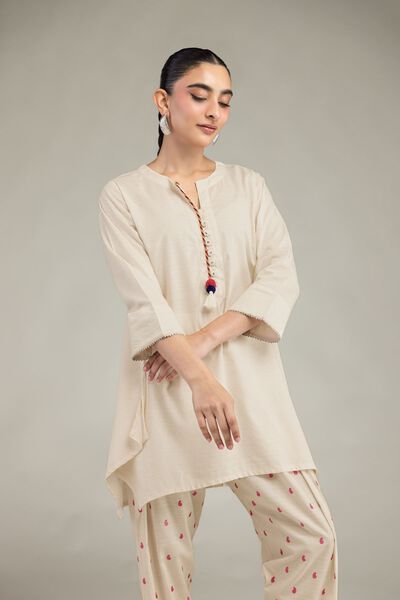 Embroidered | Textured Cotton Viscose | Short Cotton Kurta  | GBP 21.00
