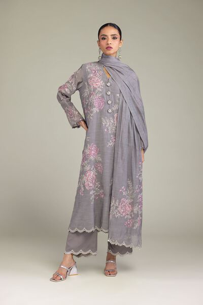 Embroidered | Raw Silk | Pants | GBP 30.00