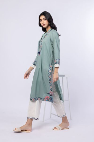 Embroidered | Crosshatch Poplin | Pants | GBP 15.00