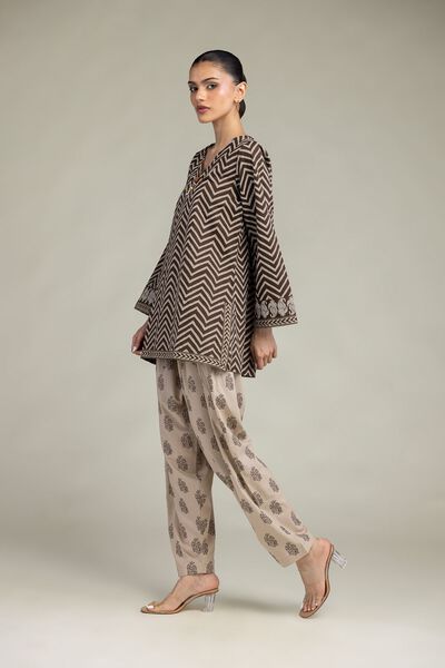 Printed | Cambric | Beige Cambric Shalwar | GBP 30.00