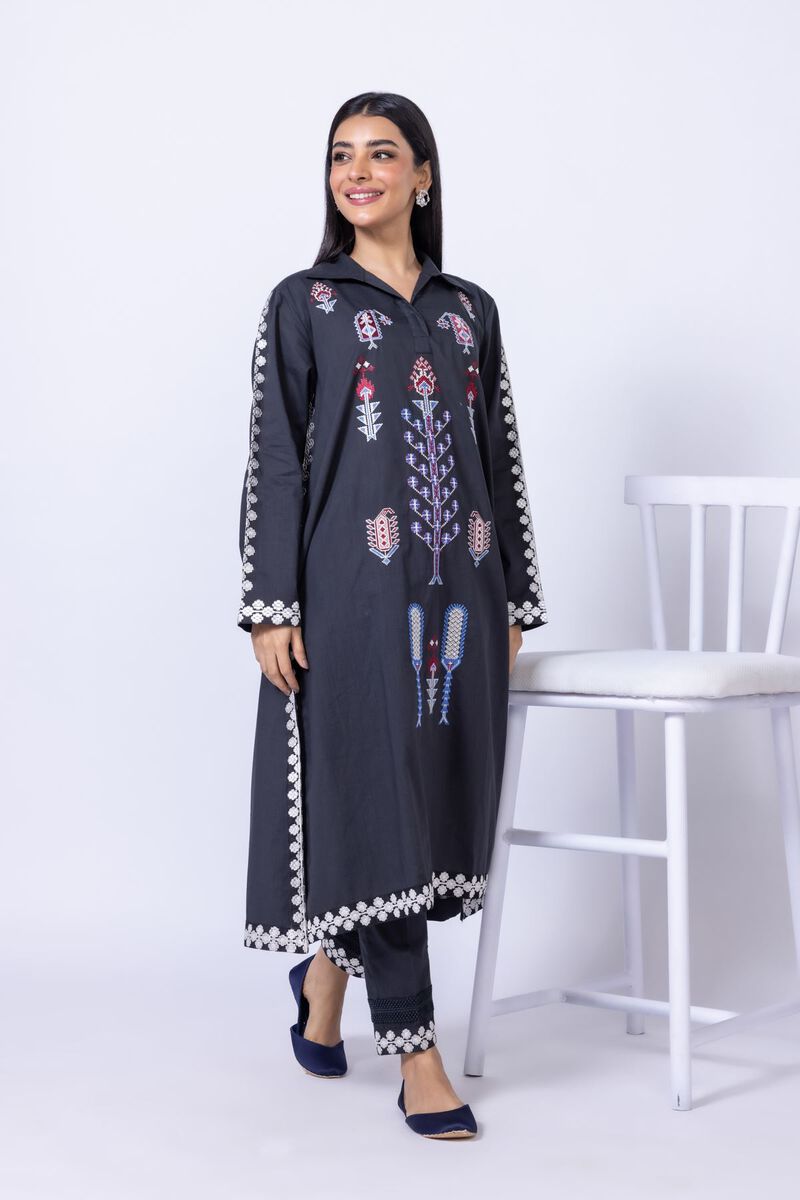 Embroidered | Crosshatch Poplin | Pants | null