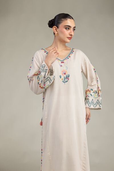 Embroidered | Raw Silk | Floral Silk Kurta | GBP 40.00