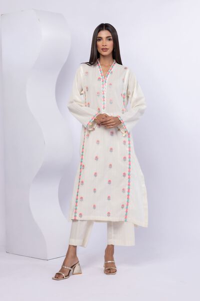 Embroidered | Lurex Stripes | Kurta | GBP 17.50