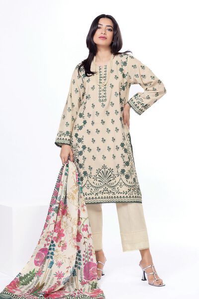 Embroidered | Dull Raw Silk | Tailored 3 Piece | GBP 50.00