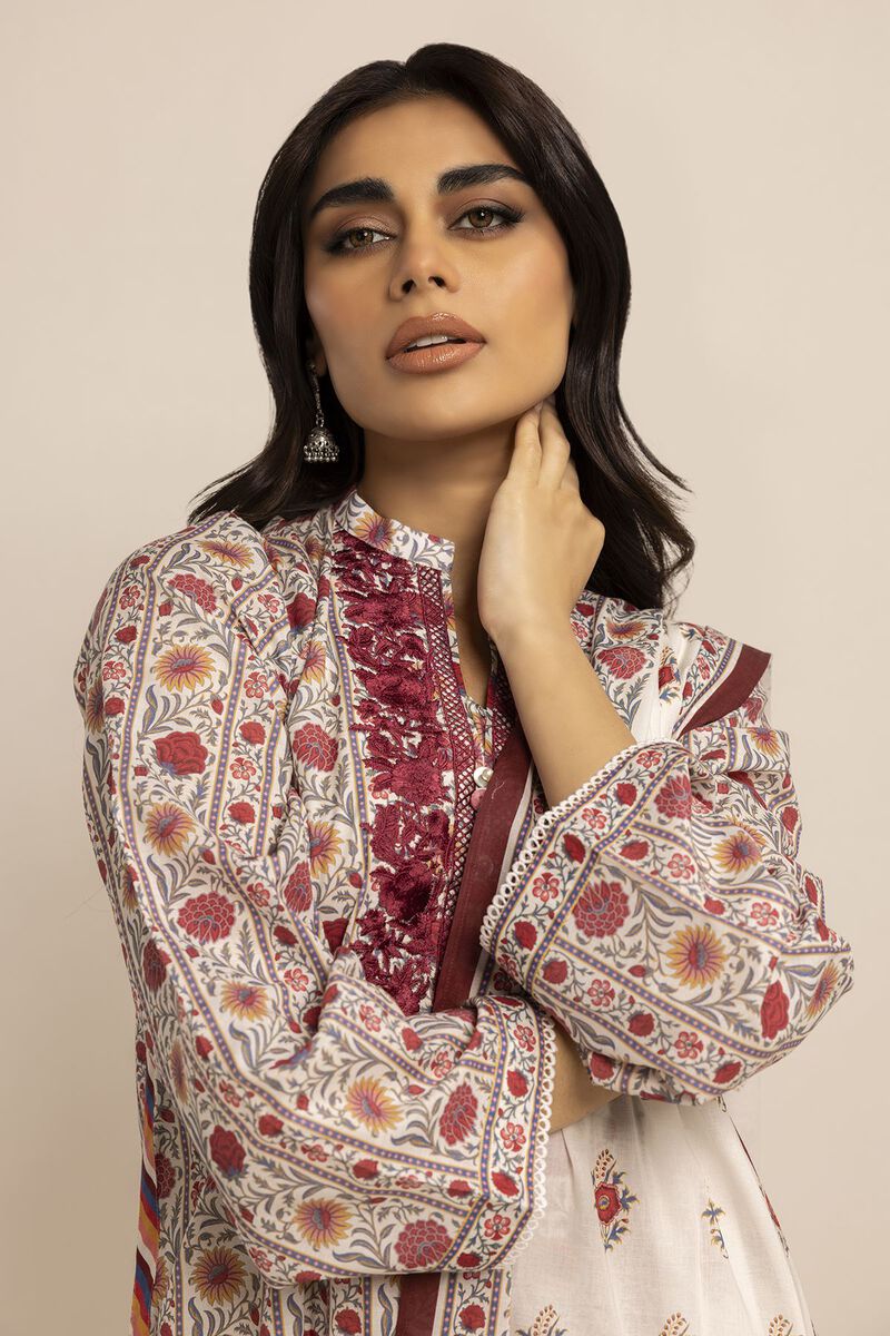 Embroidered | Cambric | Fabrics 3 Piece | null