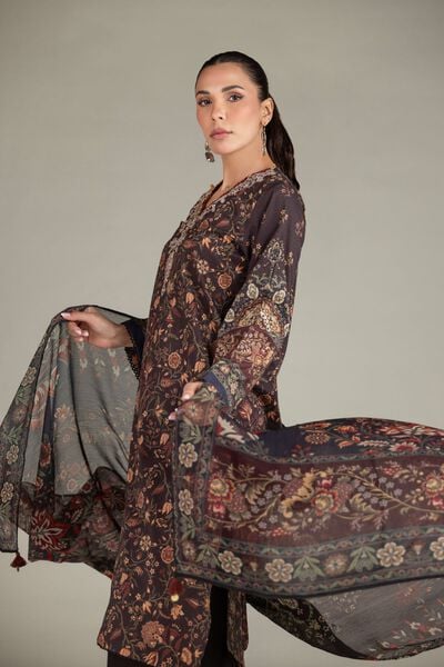 Embroidered | Cotton Dobby | Floral Tailored 3-Piece | GBP 42.00