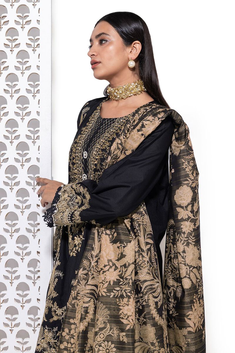 Embroidered | Dull Raw Silk | Tailored 3 Piece | null