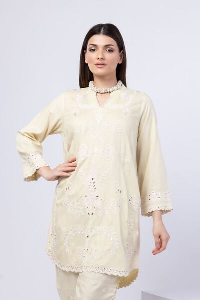 Embroidered | Crosshatch Raw Silk | Kurta | GBP 55.00