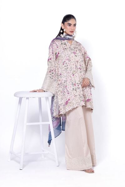 Embroidered | Cotton Satin | Tailored 3 Piece | GBP 40.00