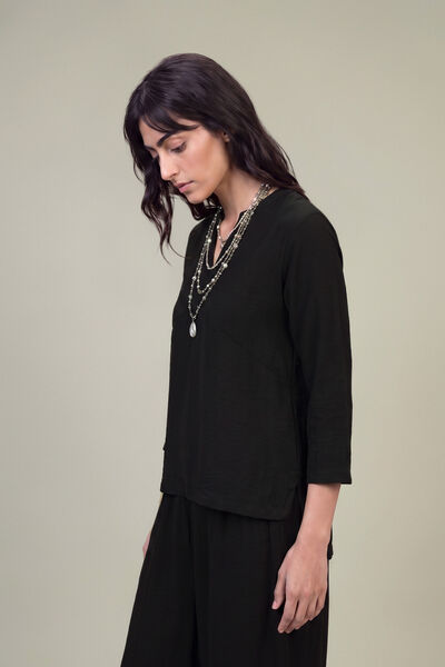 Dyed | Textured Georgette | Solid Black Tunic | GBP 35.00