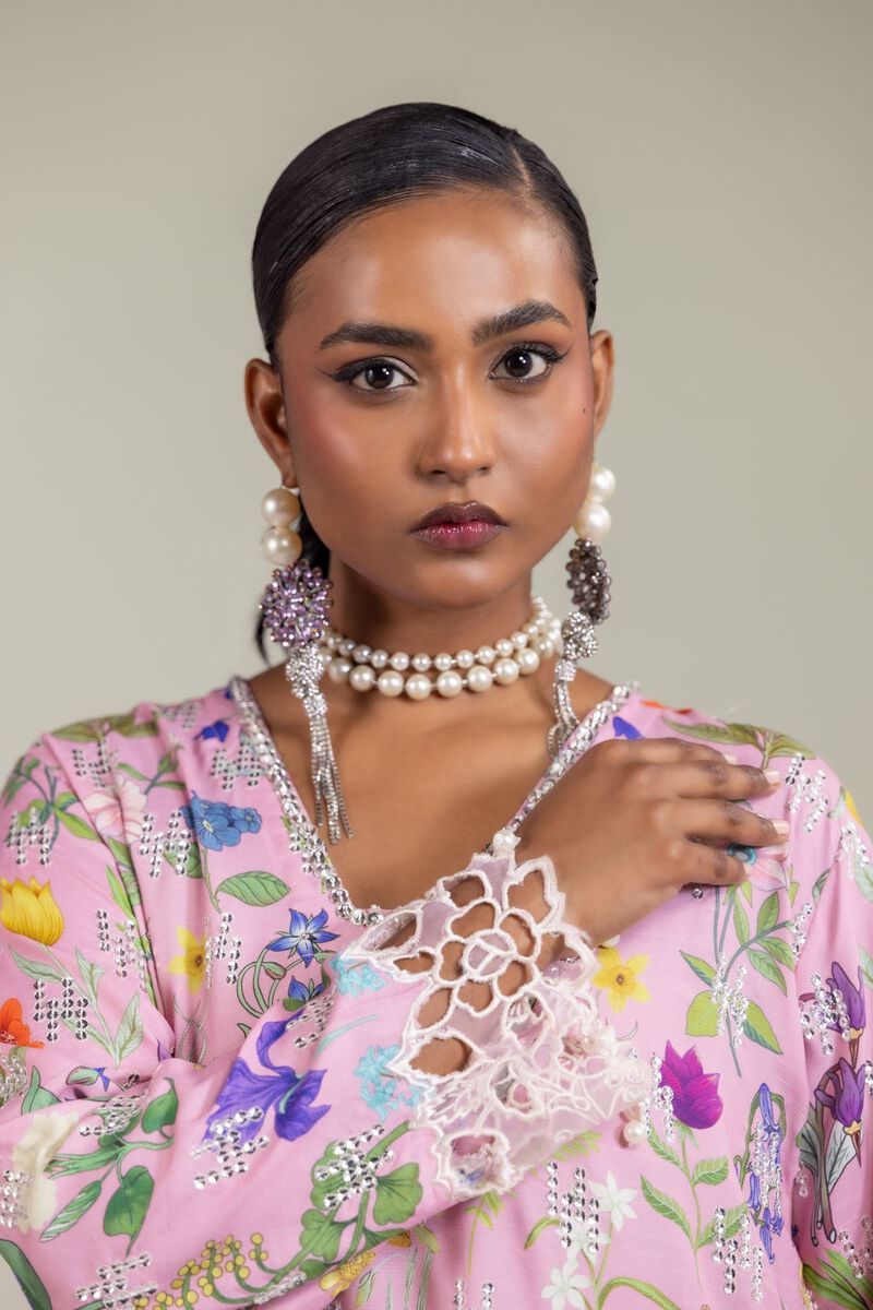 Raw Silk | Floral Embroidered Suit | GBP 155.00