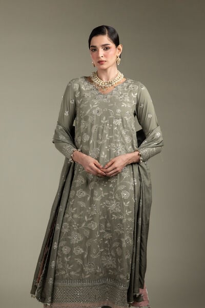 Embroidered | Raw Silk | 3-Piece Co-ord Set | GBP 175.00