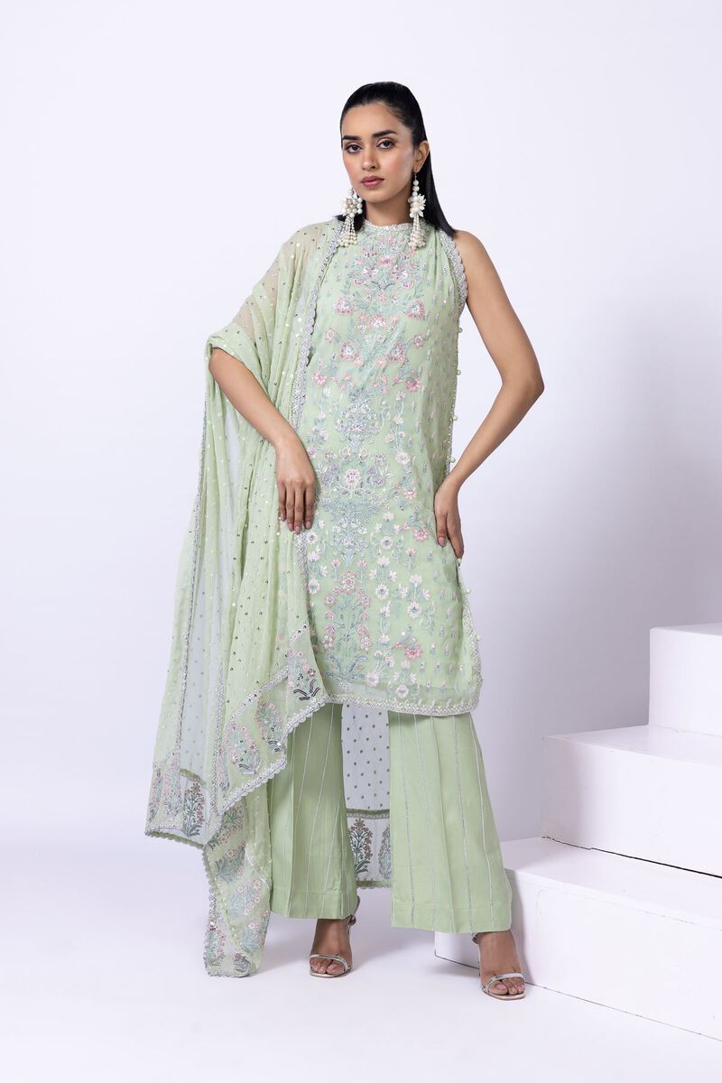 Embroidered | Polyester Crinkle Chiffon | Kurta | null