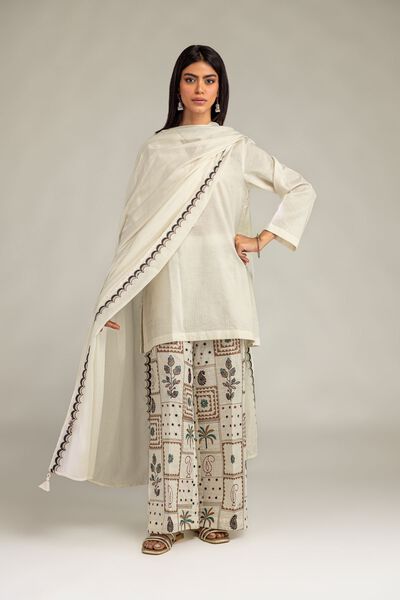 Embroidered | Cotton Dobby | Cotton Floral Pants | GBP 40.00