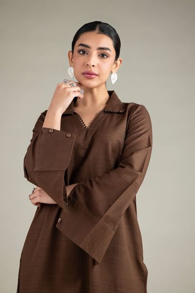 Dyed | Textured Cotton | Wing Collar Kurta | GBP 20.00