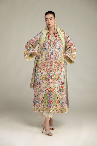 Embroidered | Raw Silk | Silk Floral Kurta | GBP 50.00