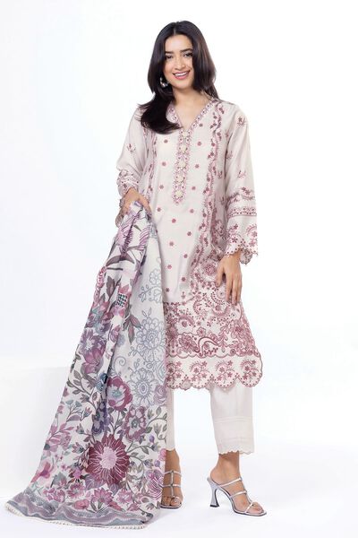 Embroidered | Dull Raw Silk | Tailored 3 Piece | GBP 47.50