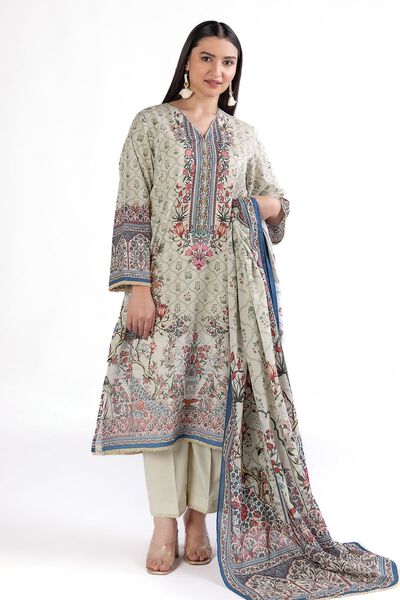 Printed | Slub Lawn | Fabrics 3 Piece | GBP 17.50