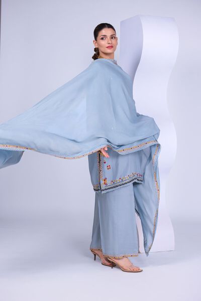 Embroidered | Russian Raw Silk | Pants | GBP 20.00
