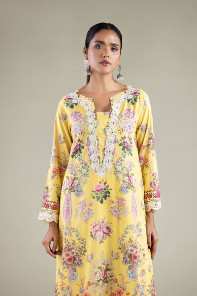 Embroidered | Viscose | Paisley Longline Kurta | GBP 30.00