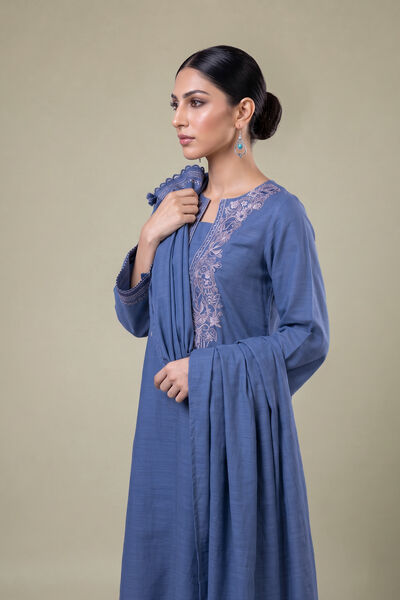 Embroidered | Light Khaddar | Blue Khaddar Dupatta | GBP 30.00