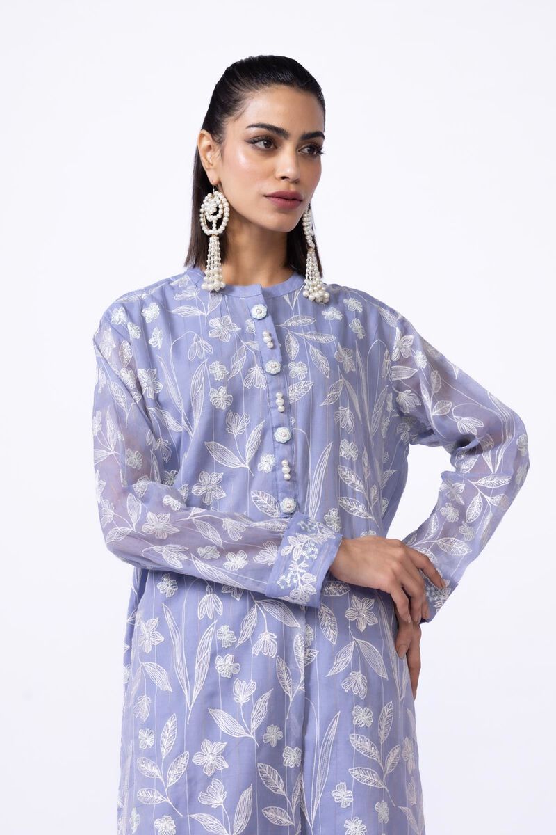 Embroidered | Cotton Zari Organza | Kurta | GBP 60.00