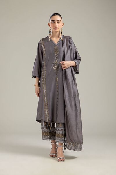 Raw Silk | Gray Silk Pants | GBP 25.00