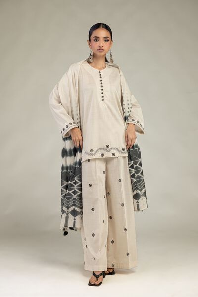 Textured Cotton | Embroidered | Textured Cotton Pants | GBP 15.00