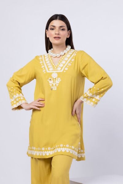 Embroidered | Crosshatch Raw Silk | Kurta | GBP 45.00