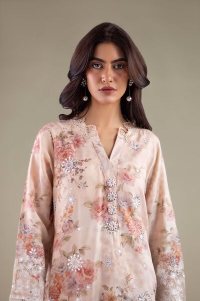 Embroidered | Raw Silk | Floral Sequin Kurta | GBP 40.00