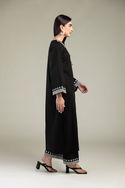 Embroidered | Cambric | Black Solid Pants | GBP 25.00