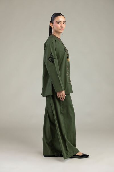 Embroidered | Textured Cotton | Textured Cotton Trousers | GBP 14.00