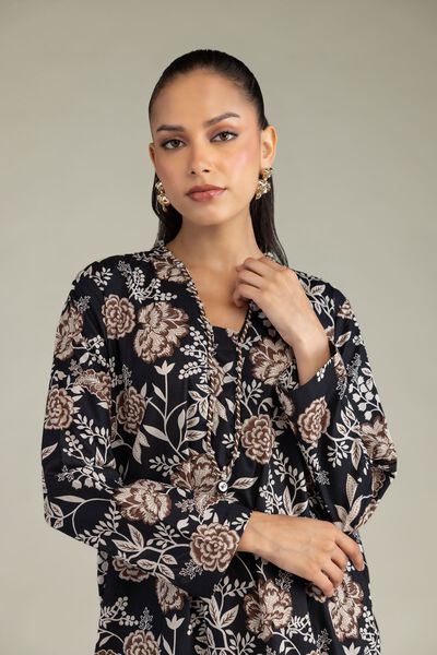 Printed | Cambric | Black Cambric Kurta | GBP 30.00