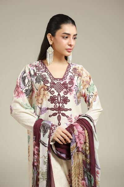 Embroidered | Satin | Fabrics 3 Piece | GBP 20.00