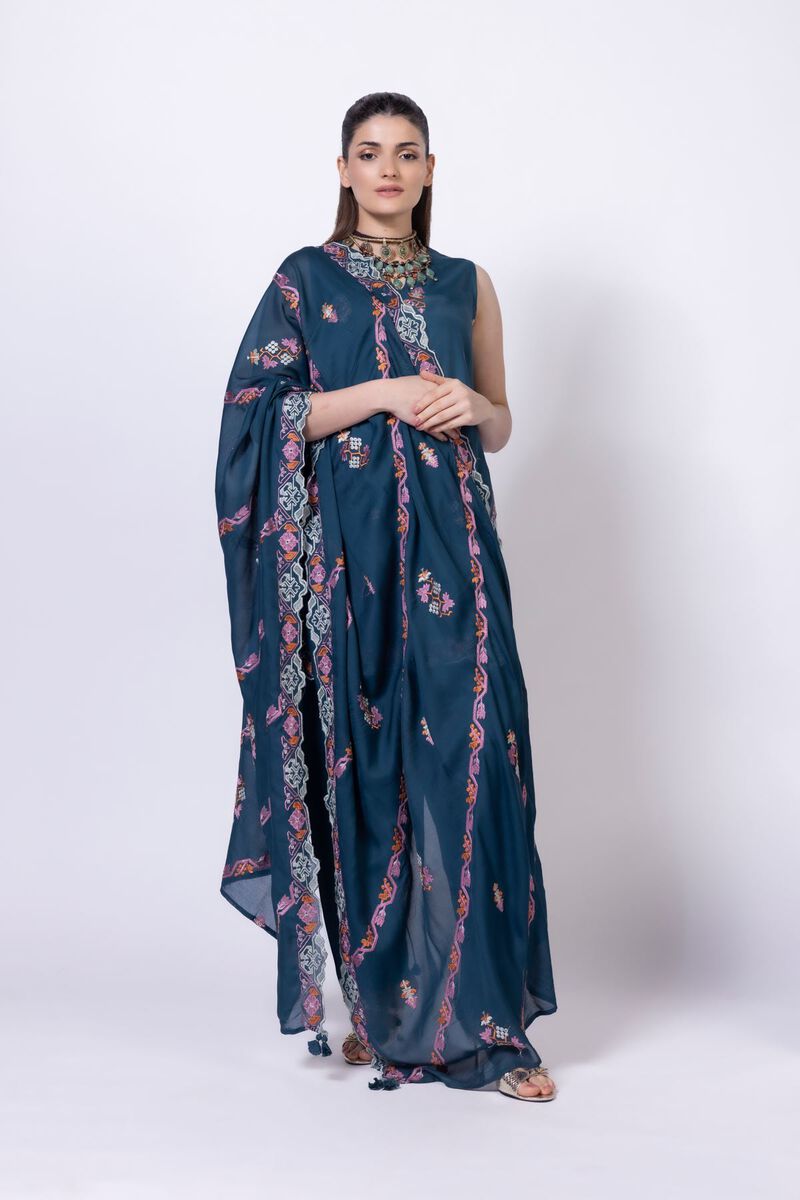 Embroidered | Light Oak Silk | Dupatta | GBP 25.00