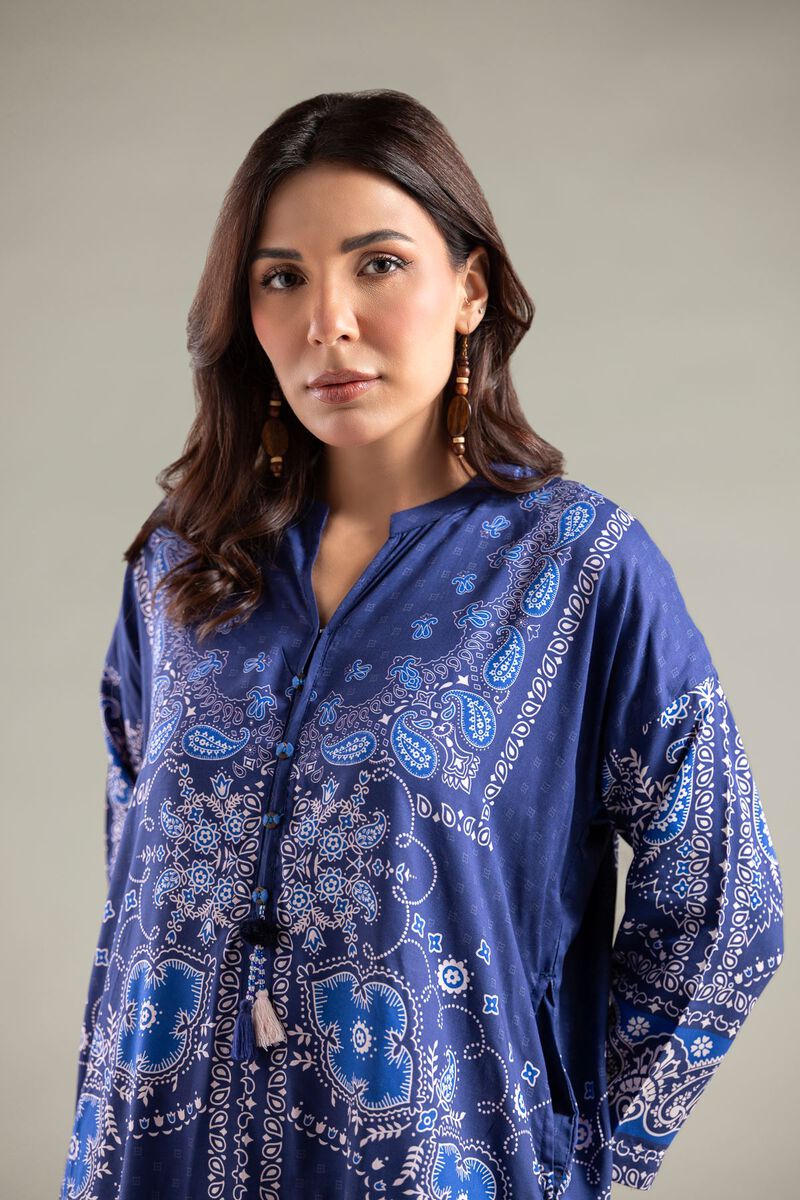 Printed | Viscose | Paisley Band-Collar Kurta | GBP 15.00