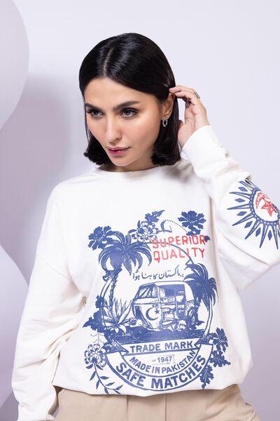 Printed | Lycra Terry | Sweatshirt | GBP 20.00