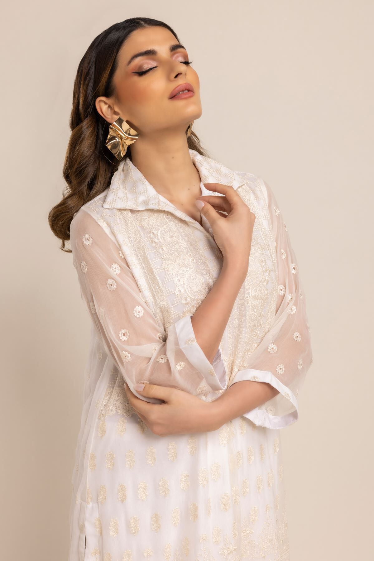 Off white discount khadi kurti