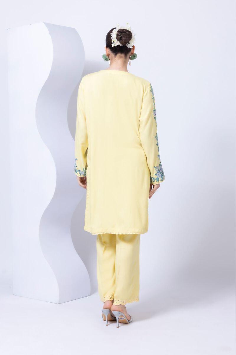 Embroidered | Crosshatch Raw Silk | Kurta | GBP 50.00