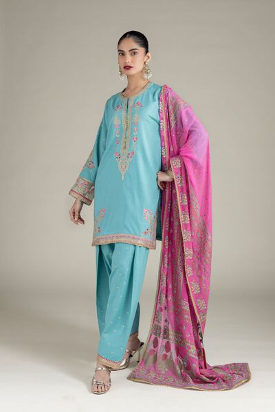 Embroidered | Raw Silk | Pants | GBP 25.00