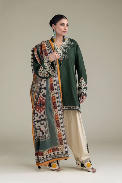 Embroidered | Raw Silk | Silk Floral Shalwar | GBP 25.00