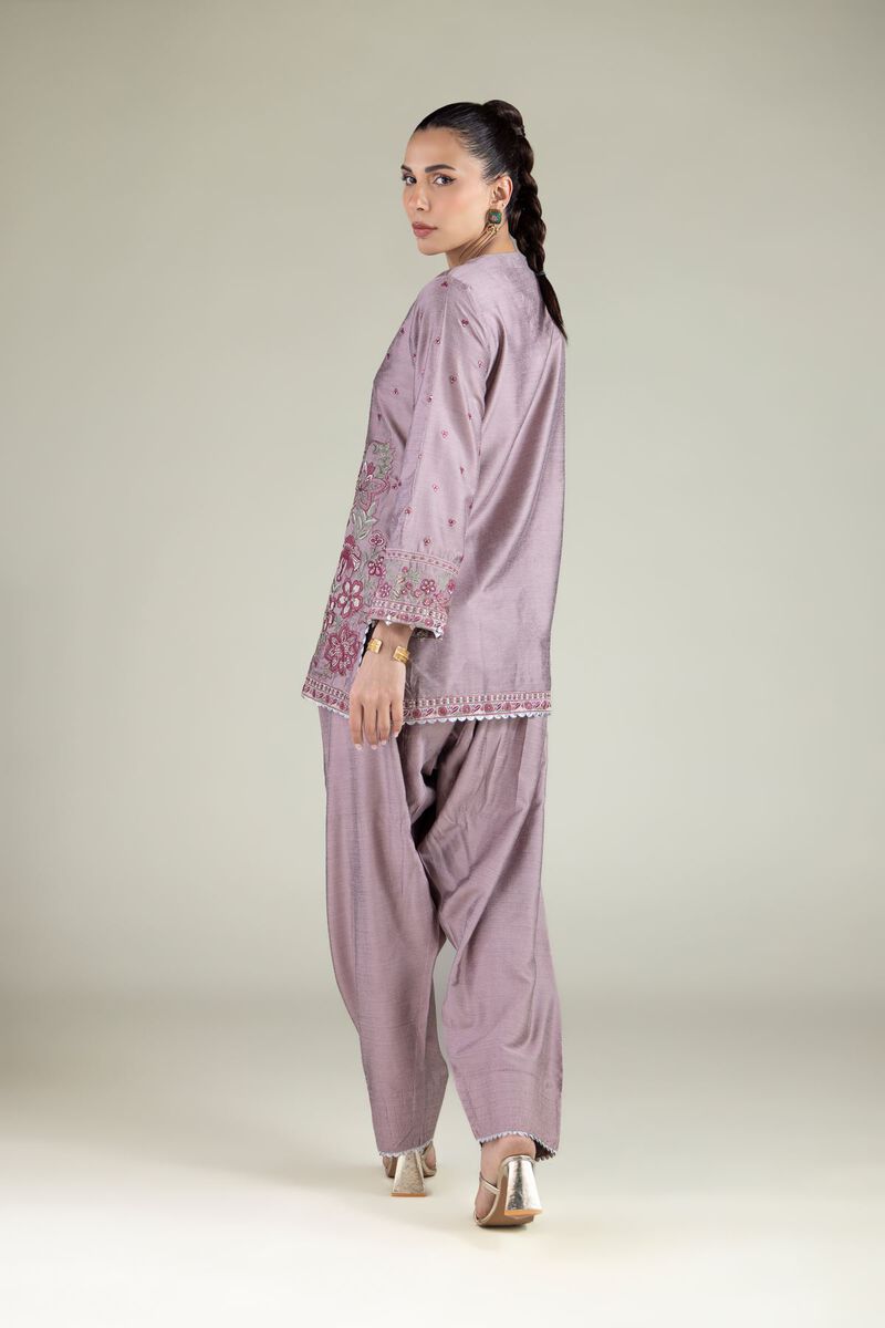 Embroidered | Raw Silk | Floral Threadwork Kurta | GBP 50.00