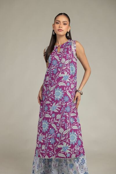 Embroidered | Cotton Viscose | Floral Sleeveless Kurta | GBP 40.00