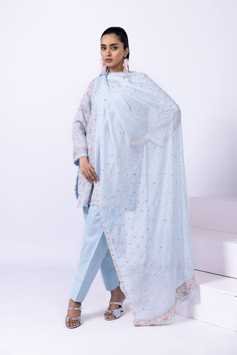 Embroidered | Polyester Crinkle Chiffon | Dupatta | GBP 25.00